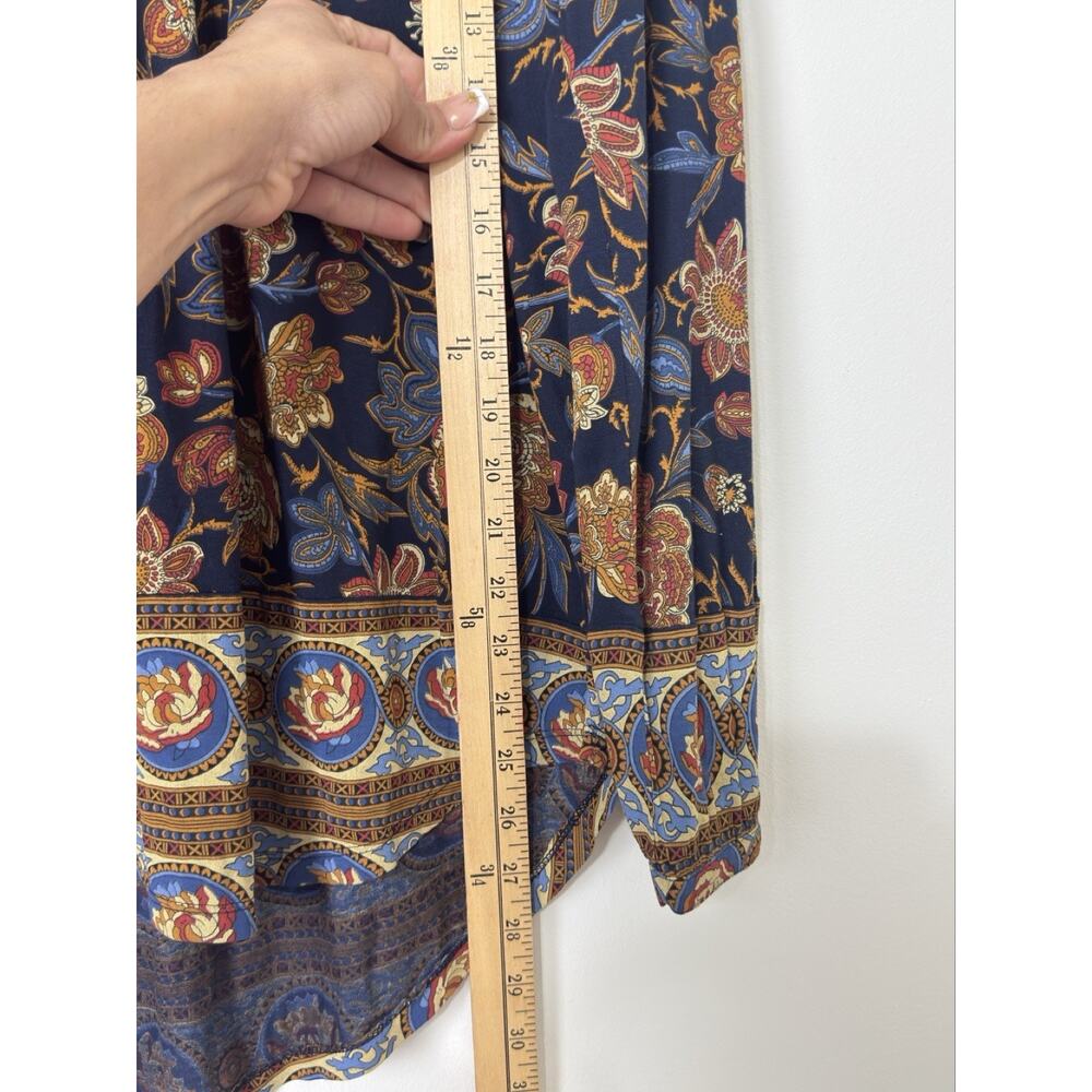 Lucky Brand Women Floral Boho Tunic Top Long Sleeve V-Neck Viscose Blouse M NWT - Picture 11 of 12